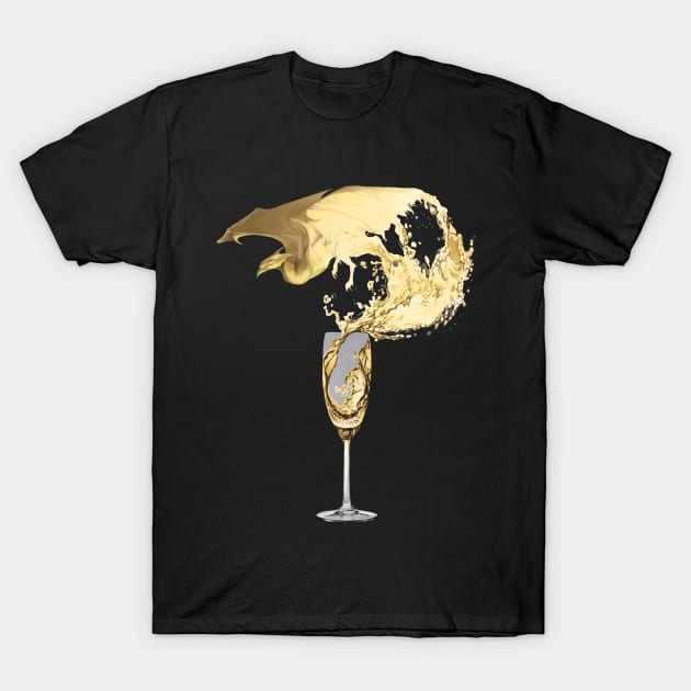 Sparkling Wine Dragon T-Shirt by Ink Raven